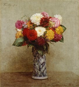 Dahlias dans un Vase Chinois, 1874 - Ignace Henri Jean Fantin Latour