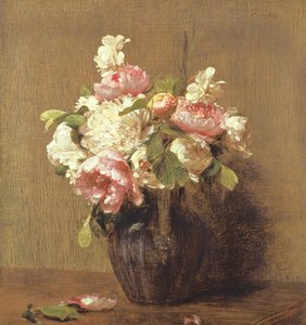 Pivoines blanches et roses, narcisses - Ignace Henri Jean Fantin Latour