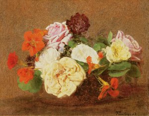 Roses et capucines dans un vase, 1883