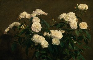 Nature morte de roses blanches - Ignace Henri Jean Fantin Latour