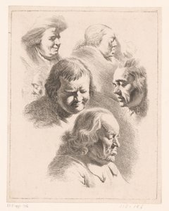 Composition avec six têtes d