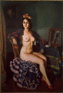 Portrait de La Oterito dans sa loge