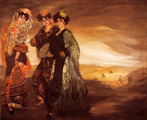 Les trois cousins (avec les costumes traditionnels espagnols de danseurs) vers 1903
