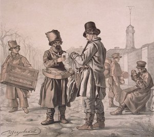 Vendeur de Sbiten de rue de la série Voici notre peuple - Ignati Stepanovich Shchedrovsky