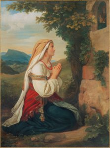 Italienne priant près de Rome - Ignaz Schmidt