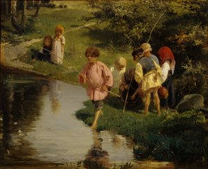 Enfants pêchant, 1882
