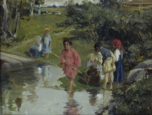 Enfants pêchant, 1882