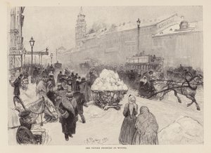 La Perspective Nevski en hiver - Ilya Efimovich (after) Repin