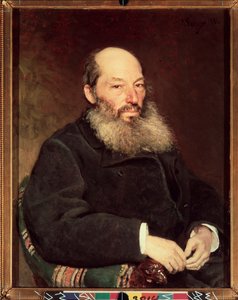 Portrait du poète Afanasy Afanasievich Fet (Foeth) (Afanassi Afanassievitch Chenchine) (1820-1892). Peinture de Ilya Repin (Ilia Repine) (1844-1930) - Ilya Efimovich Repin