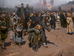 Procession religieuse dans la province de Koursk (détail) - Ilya Efimovich Repin