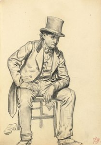 Homme assis, bras appuyé sur sa jambe, c. 1872-1875 - Ilya Efimovich Repin