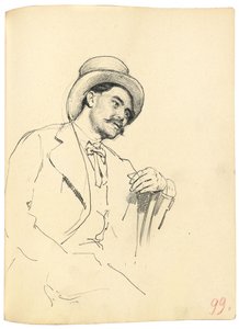 Étude pour "Un café parisien" : Homme assis avec un chapeau, vers 1872-1875 - Ilya Efimovich Repin