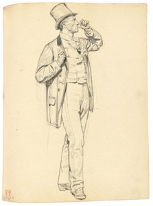 Étude pour "Un Café Parisien": Homme Debout avec le Bras Levé, c. 1872-1875 - Ilya Efimovich Repin