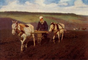 Le laboureur Léon Nikolaïevitch Tolstoï à la charrue, 1887, 1965