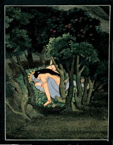 Krishna embrassé par Radha, vers 1775