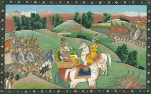 Le dialogue entre le Seigneur Krishna et Arjuna, vers 1830