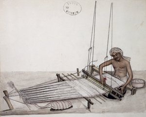 Tisserand à un métier, Bombay, vers 1873 - Indian School
