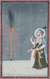 Un Raja et une Rani regardant des feux d