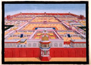 Vue aérienne du Fort Rouge à Delhi depuis l