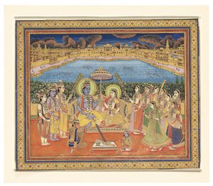 Peinture de Rama et Sita, Inde, Jaipur, vers 1800 - Indian School