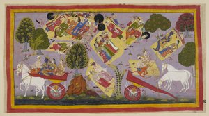 Les exilés ont atteint la rivière Tamasa et passent la nuit sur ses rives, entourés des habitants en deuil - Indian School