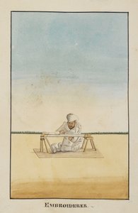 Brodeur assis à son cadre - Indian School