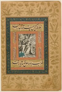 Une gravure européenne de la Vierge et l