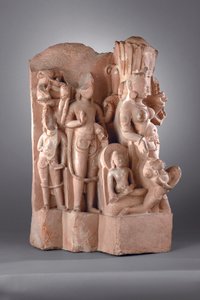 Serviteurs de Vishnu avec Gada, 10e-11e siècle - Indian School