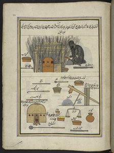 Fabricant de bracelets, 86 dessins reliés en un volume représentant des métiers et occupations au Cachemire, des artisans montrés au travail avec leurs outils et équipements, par un artiste du Cachemire, probablement à Srinagar, c.1850-60 - Indian School