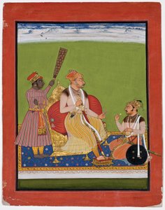 Bhao Singh intronisé avec un noble à ses pieds - Indian School