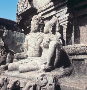 Figures sculptées de Shiva et Parvati, vers 800 après J.-C. - Indian School