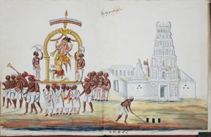 Cérémonie avec Saraswati portée
