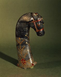 Poignée de poignard en forme de tête de cheval, Mughal, vers 1658-1710
