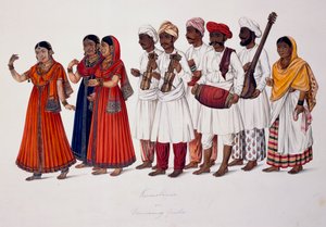 Danseuses et musiciens, c.1828 - Indian School