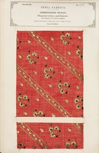 Échantillon de mousseline brodée de Madras, de The Collection of the Textile Manufacturers of India, par John Forbes Watson, publié en 1866 - Indian School