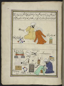 Brodeur et gaufrer (86 dessins reliés en un volume représentant des métiers et occupations au Cachemire, les artisans sont montrés au travail avec leurs outils et équipements, par un artiste du Cachemire, probablement à Srinagar, vers 1850-60) - Indian School