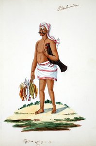 Agriculteur avec des poules - Indian School
