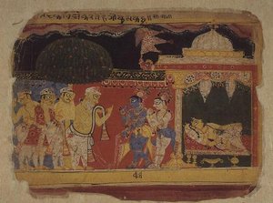Folio. Nanda fait ses adieux à Krishna et Balarama, du 