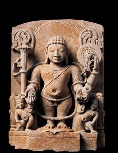 Art indien : Divinité Vishnu. Haut-relief. 10ème siècle. De Meerut - Indian School