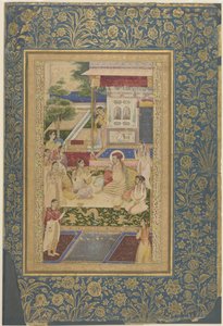 Jahangir et le prince Khurram divertis par Nur Jahan, vers 1640-50 - Indian School