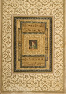 Jahangir tenant une image de la Madone, inscription en persan : Jahangir Shah, Moghol, 1620 - Indian School