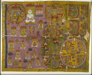Pèlerinage jaïn, réalisé au Rajasthan, vers 1750