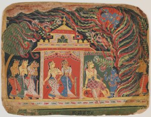 Krishna emporté par le démon du tourbillon, tiré d