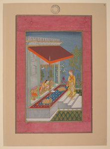 Lalita Ragini, Inde, Hyderabad, vers 1760 ; Johnson Album 37, no 8 (encre, couleurs et or sur papier) - Indian School