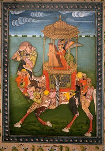 Chameau magique. Miniature peinte, vers 1750, art du Rajasthan et Pahari (Inde). Musée national de Corée, Séoul (Corée du Sud).