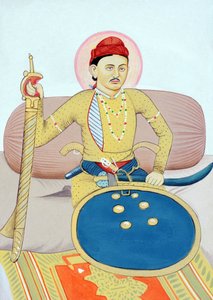 Peinture miniature de Maharaja Rana Zalim Singh Jhalawar - Indian School