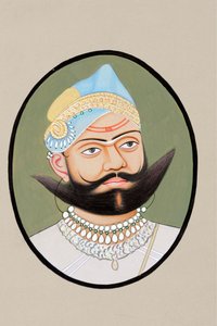 Peinture miniature de Maharaja Sajjan Singh 1874 - Indian School