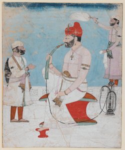 Portrait de Raja Sansar Chand de Kangra, vers 1800-10 - Indian School