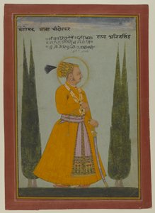 Portrait posthume du Maharaja Ajit Singh de Marwar, 1762 - Indian School