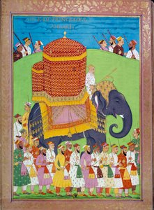 Princesse en palanquin sur un éléphant à la cour de Shah Alem